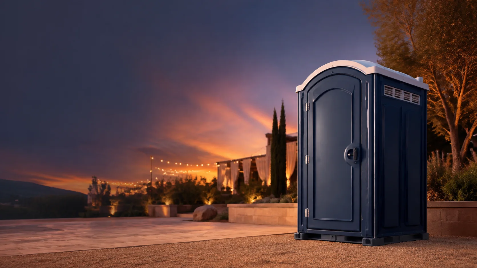 Portable restroom shown for rental planning in Sandy, UT